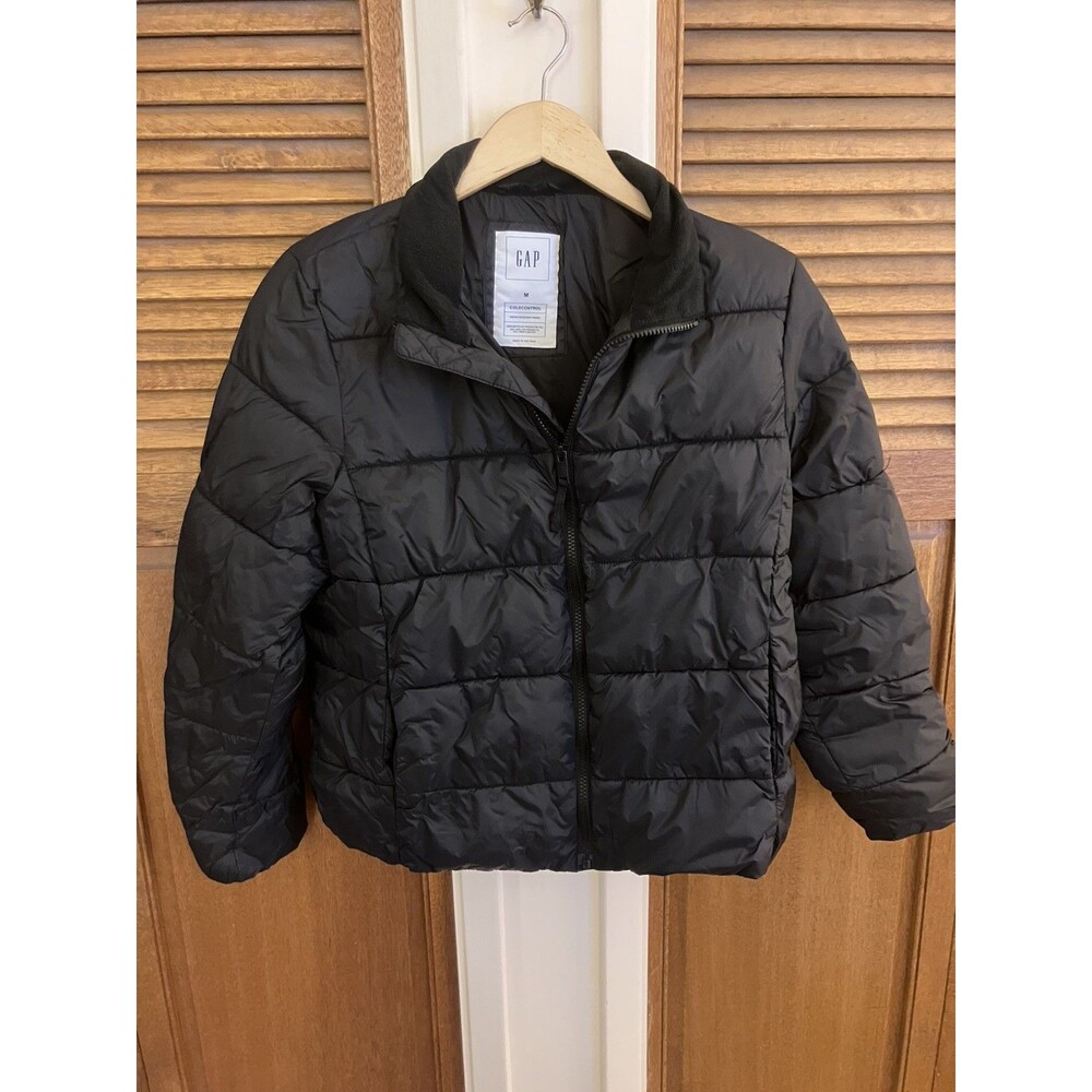GAP Cold Control Black Puffer Jacket Size M water Resistant